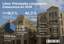 Le marché de l’assurance au Liban en croissance de 14,5 % en 2023, porté par la hausse des primes santé