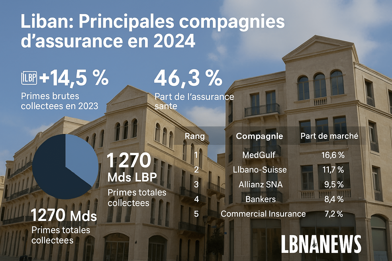 Le marché de l’assurance au Liban en croissance de 14,5 % en 2023, porté par la hausse des primes santé