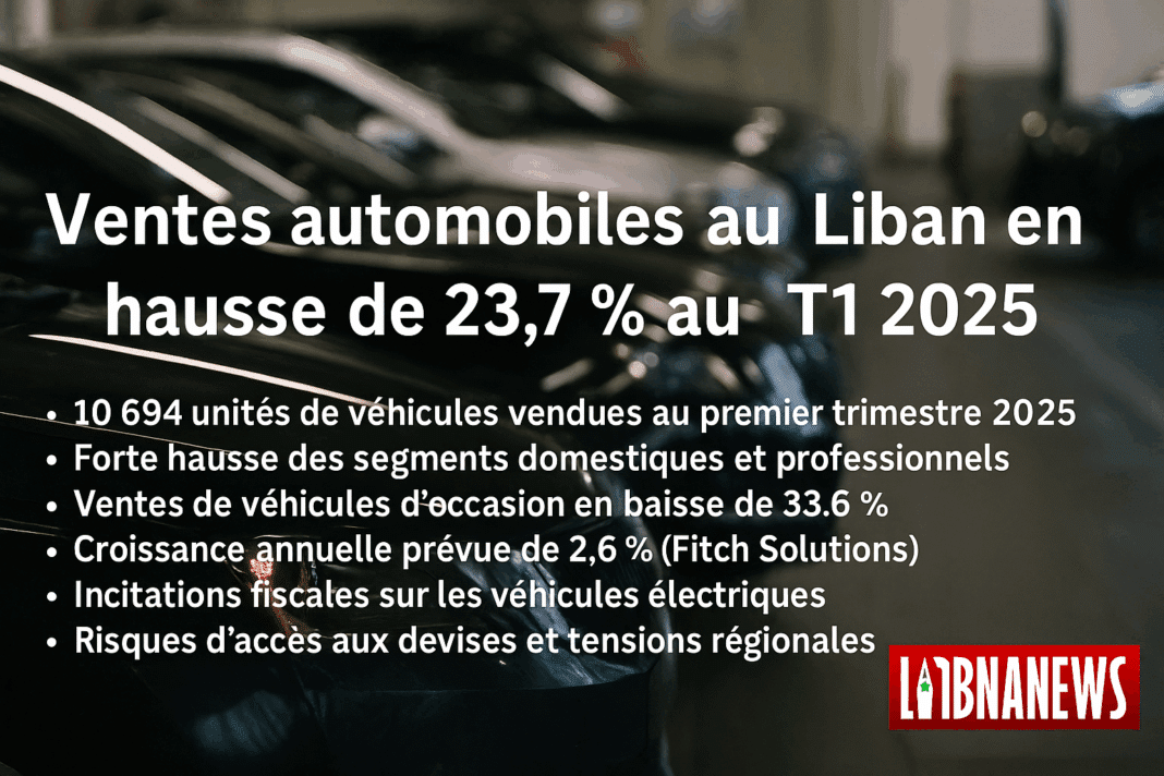 Les ventes de véhicules au Liban enregistrent une hausse de 23,6 % au premier trimestre 2025
