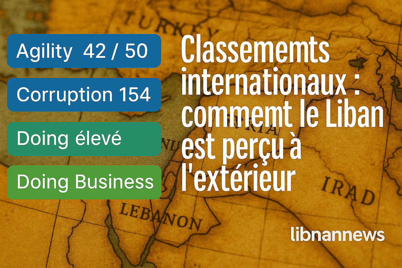 Classements internationaux 2025 : comment le Liban est perçu à l’extérieur à travers les indicateurs économiques Classements internationaux 2025 : comment le Liban est perçu à l’extérieur à travers les indicateurs économiques