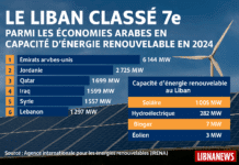 Le Liban classé 7e parmi les économies arabes en capacité d’énergie renouvelable en 2024
