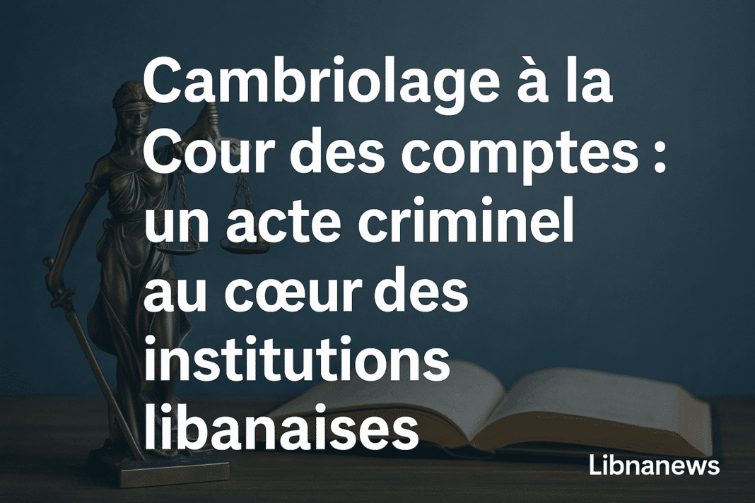 Cambriolage à la Cour des comptes : un acte criminel au cœur des institutions libanaises