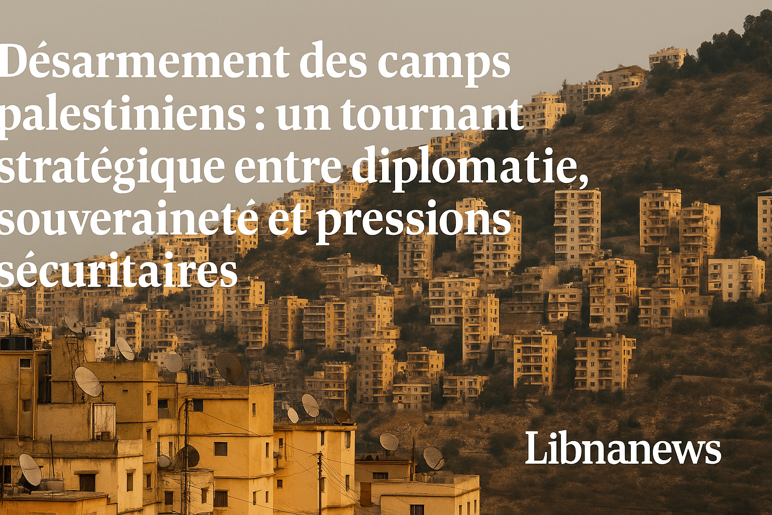 Désarmement des camps palestiniens : un tournant stratégique entre diplomatie, souveraineté et pressions sécuritaires Désarmement des camps palestiniens : un tournant stratégique entre diplomatie, souveraineté et pressions sécuritaires