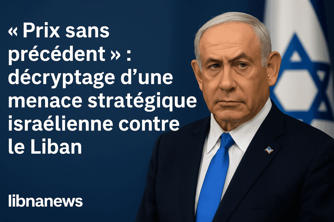 « Prix sans précédent » : décryptage d’une menace stratégique israélienne contre le Liban