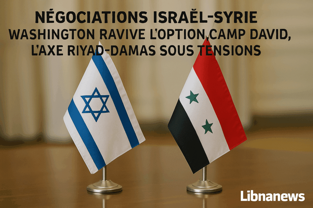 Négociations Israël-Syrie : Washington ravive l&rsquo;option Camp David, l’axe Riyad-Damas sous tensions