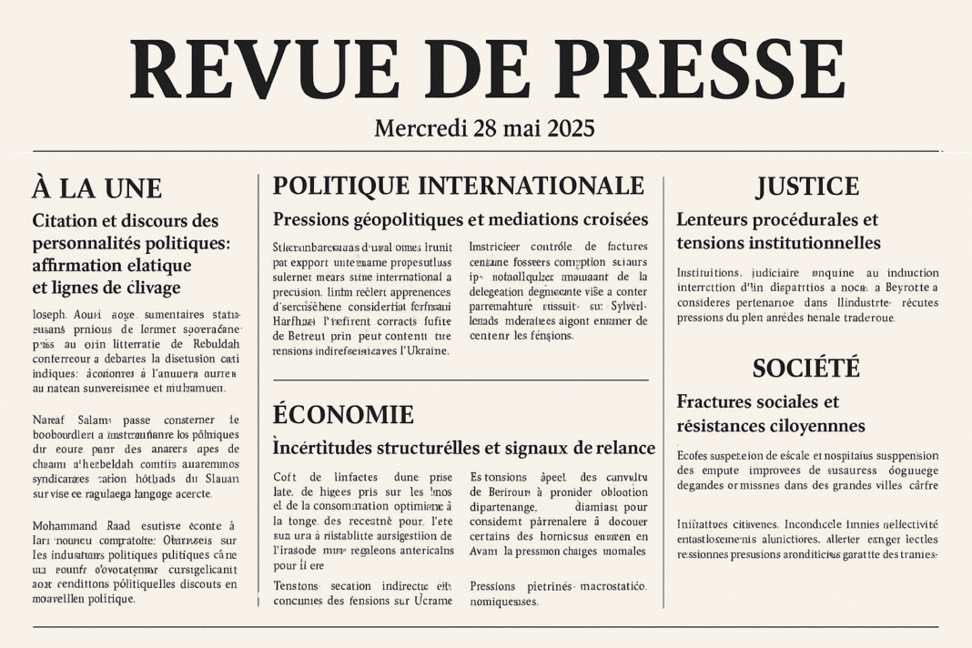 Revue de presse du 28/05/25: Entre instabilités frontalières, négociations diplomatiques, évolutions électorales et enjeux de gouvernance