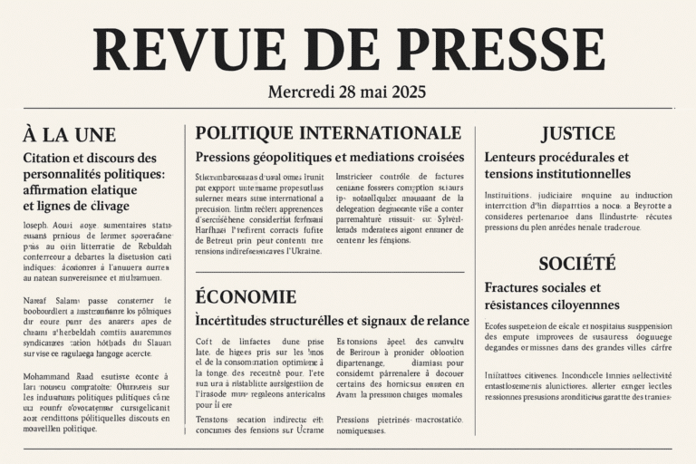 Revue de presse du 28/05/25: Entre instabilités frontalières, négociations diplomatiques, évolutions électorales et enjeux de gouvernance