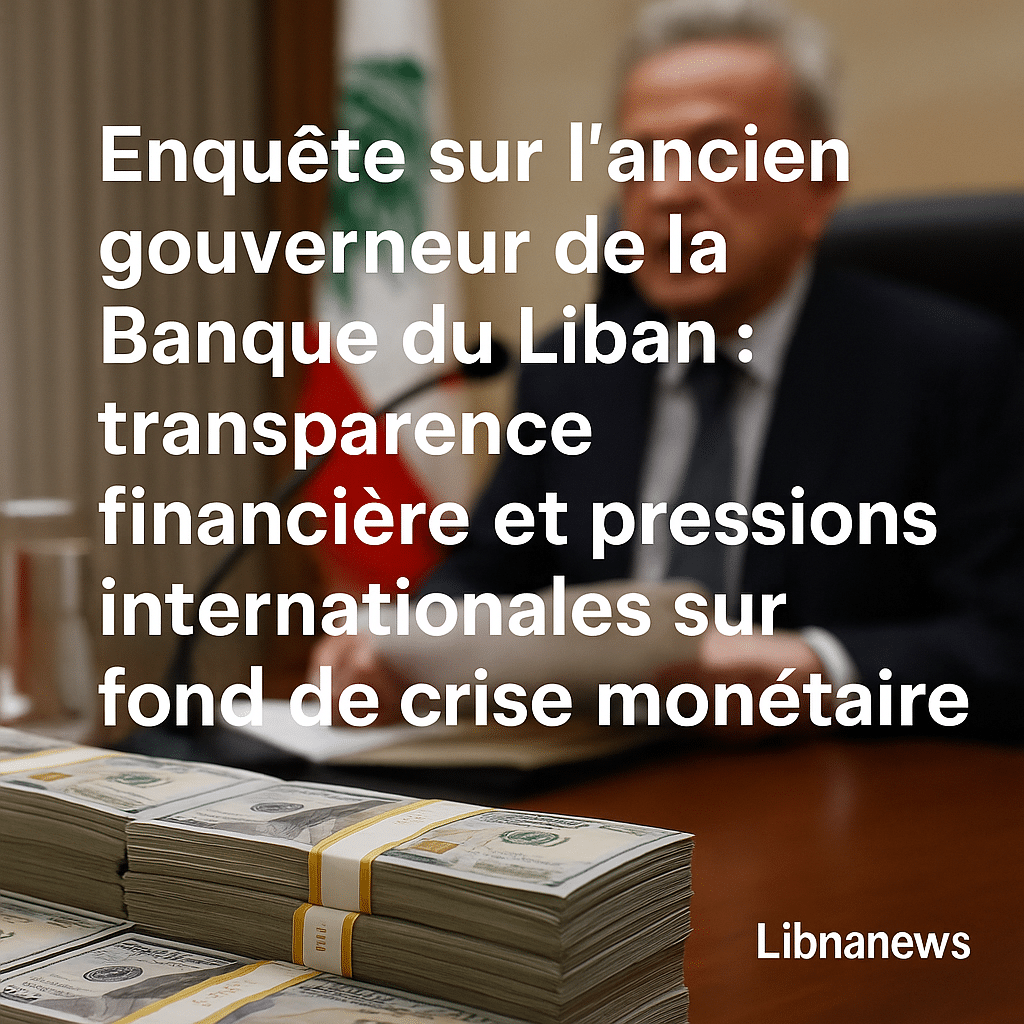 Enquête sur l’ancien gouverneur de la Banque du Liban : transparence financière et pressions internationales sur fond de crise monétaire Enquête sur l’ancien gouverneur de la Banque du Liban : transparence financière et pressions internationales sur fond de crise monétaire
