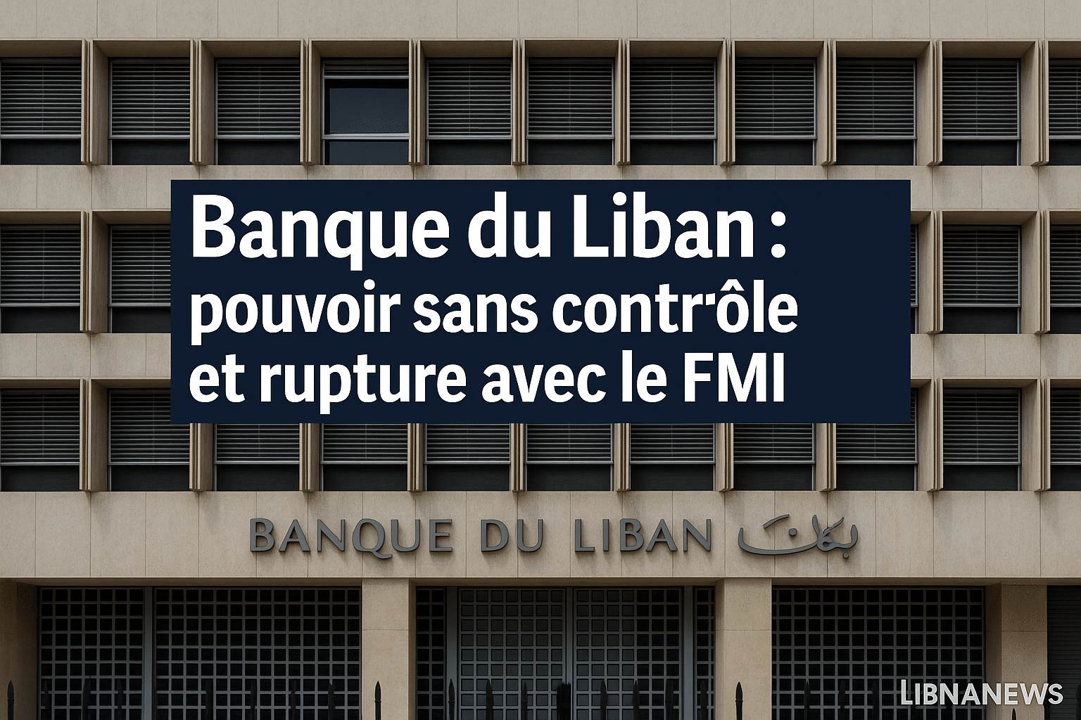 Banque du Liban : pouvoir sans contrôle et rupture avec le FMI Banque du Liban : pouvoir sans contrôle et rupture avec le FMI