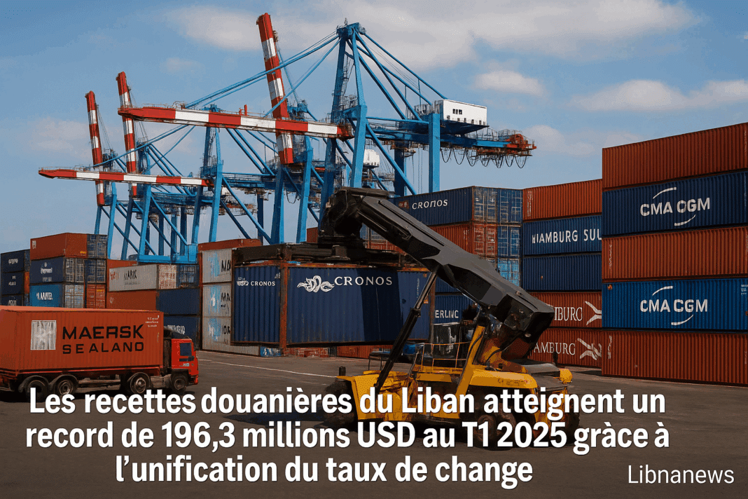 Les recettes douanières du Liban atteignent un record de 196,3 millions USD au T1 2025 grâce à l’unification du taux de change