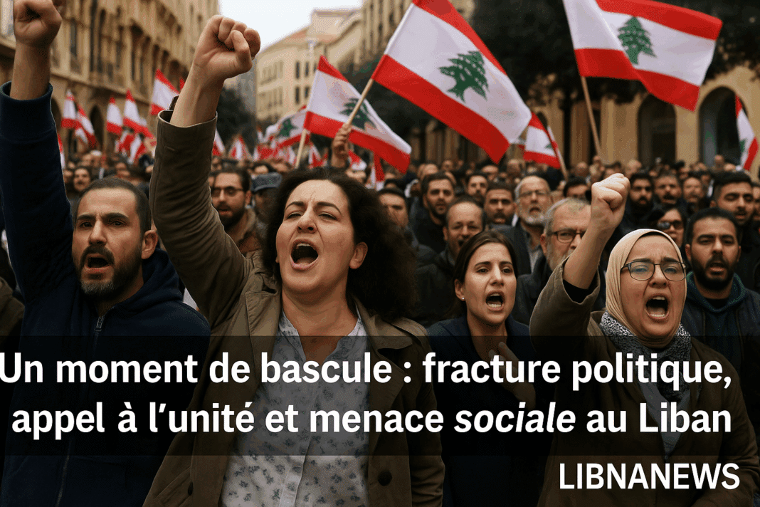 Un moment de bascule : fracture politique, appel à l’unité et menace sociale au Liban