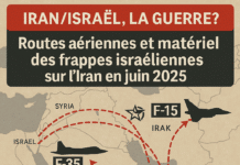 Routes aériennes et matériel des frappes israéliennes sur l’Iran en juin 2025