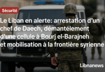 Le Liban en alerte : arrestation d’un chef de Daech, démantèlement d’une cellule à Bourj el-Barajneh et mobilisation à la frontière syrienne