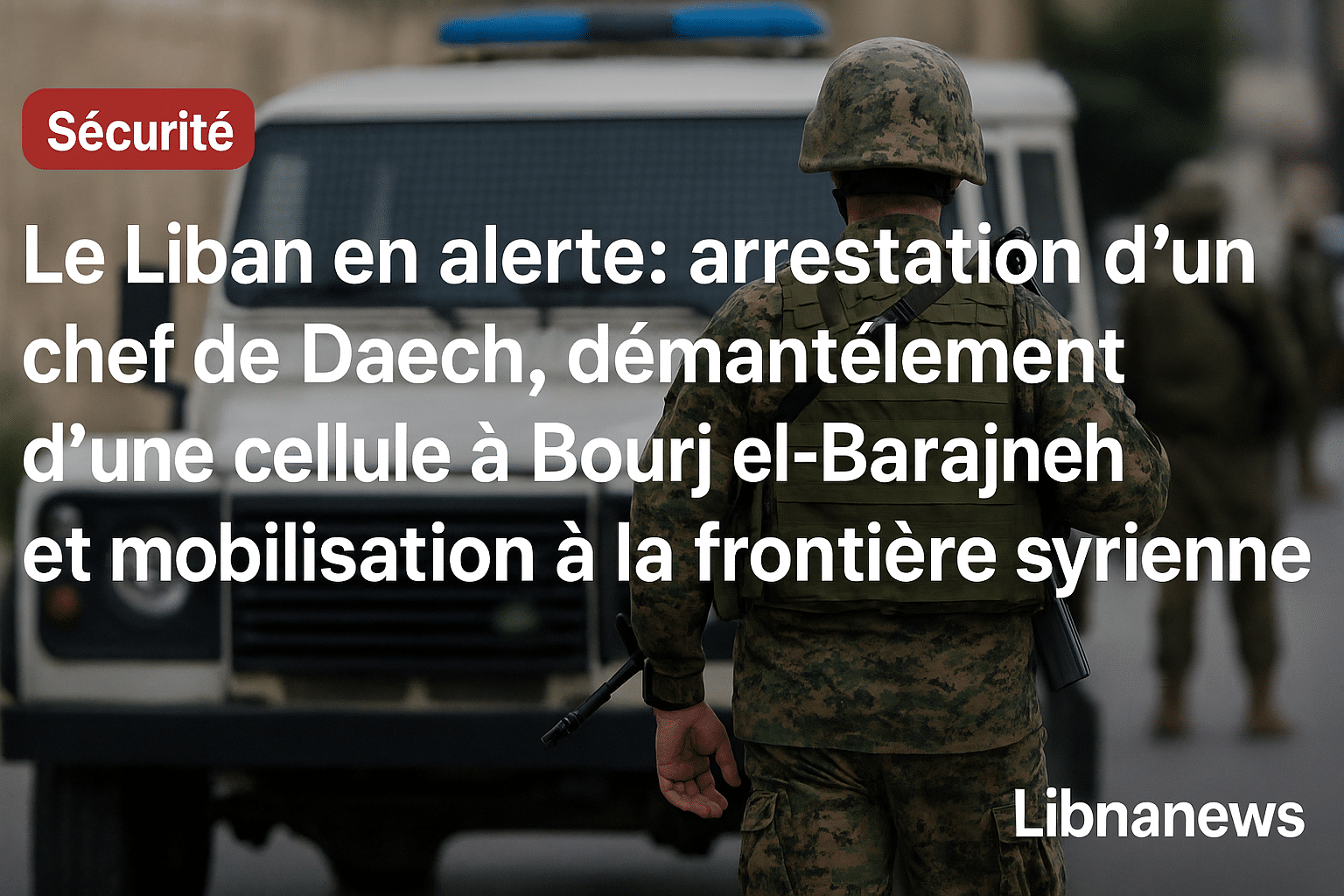 Le Liban en alerte : arrestation d’un chef de Daech, démantèlement d’une cellule à Bourj el-Barajneh et mobilisation à la frontière syrienne