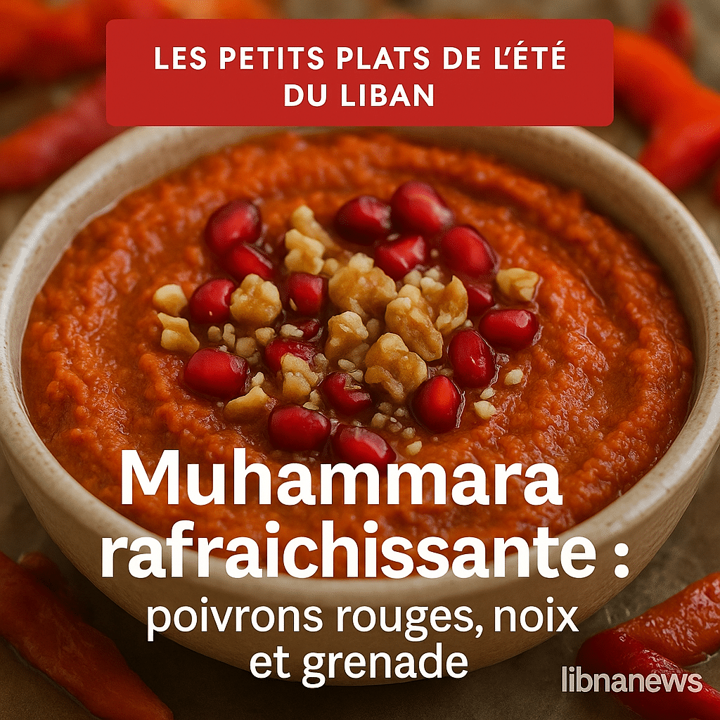 Muhammara rafraîchissante : poivrons rouges, noix et grenade
