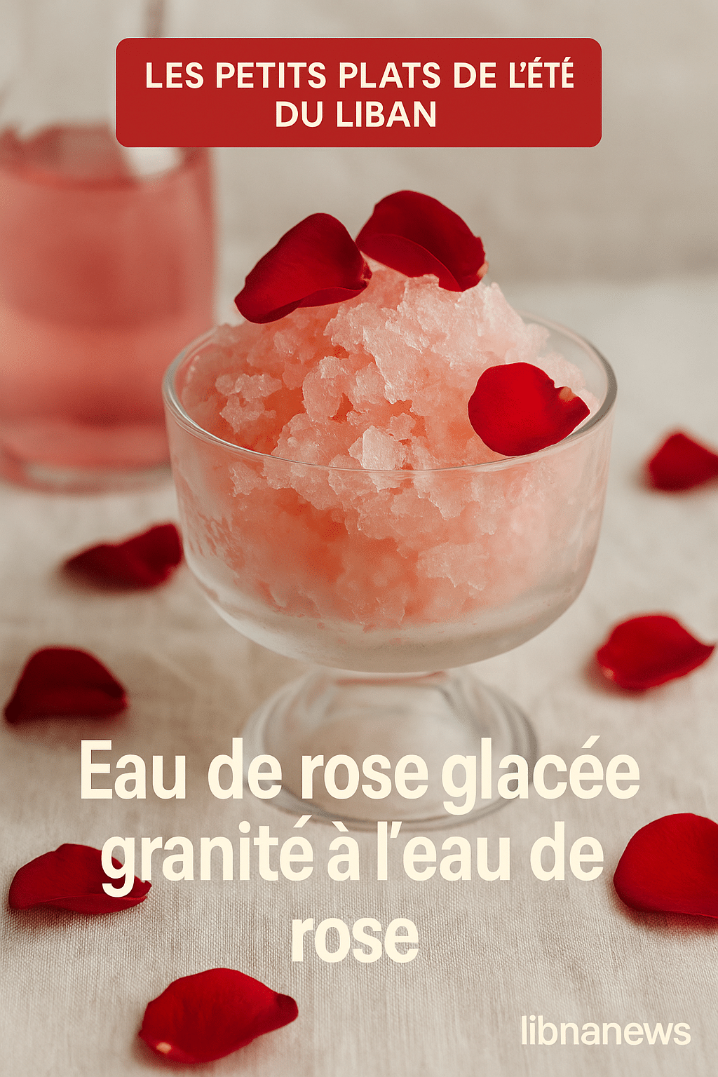 Eau de rose glacée : granité à l’eau de rose