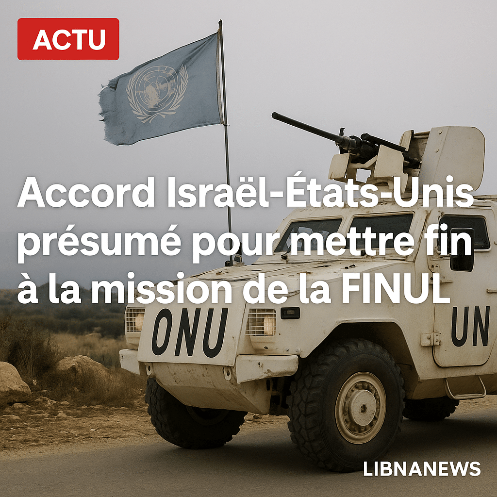Israël et les États-Unis auraient convenu de mettre fin à la mission de la FINUL au Sud-Liban