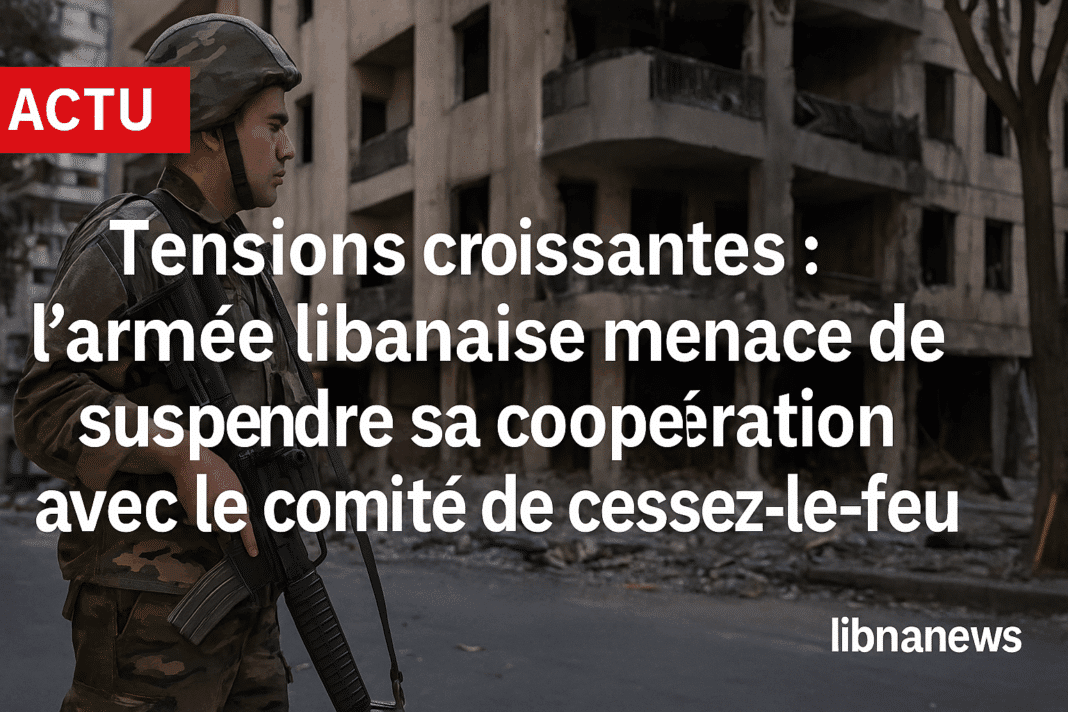 L&rsquo;armée libanaise menace de suspendre sa coopération avec le comité de cessez-le-feu