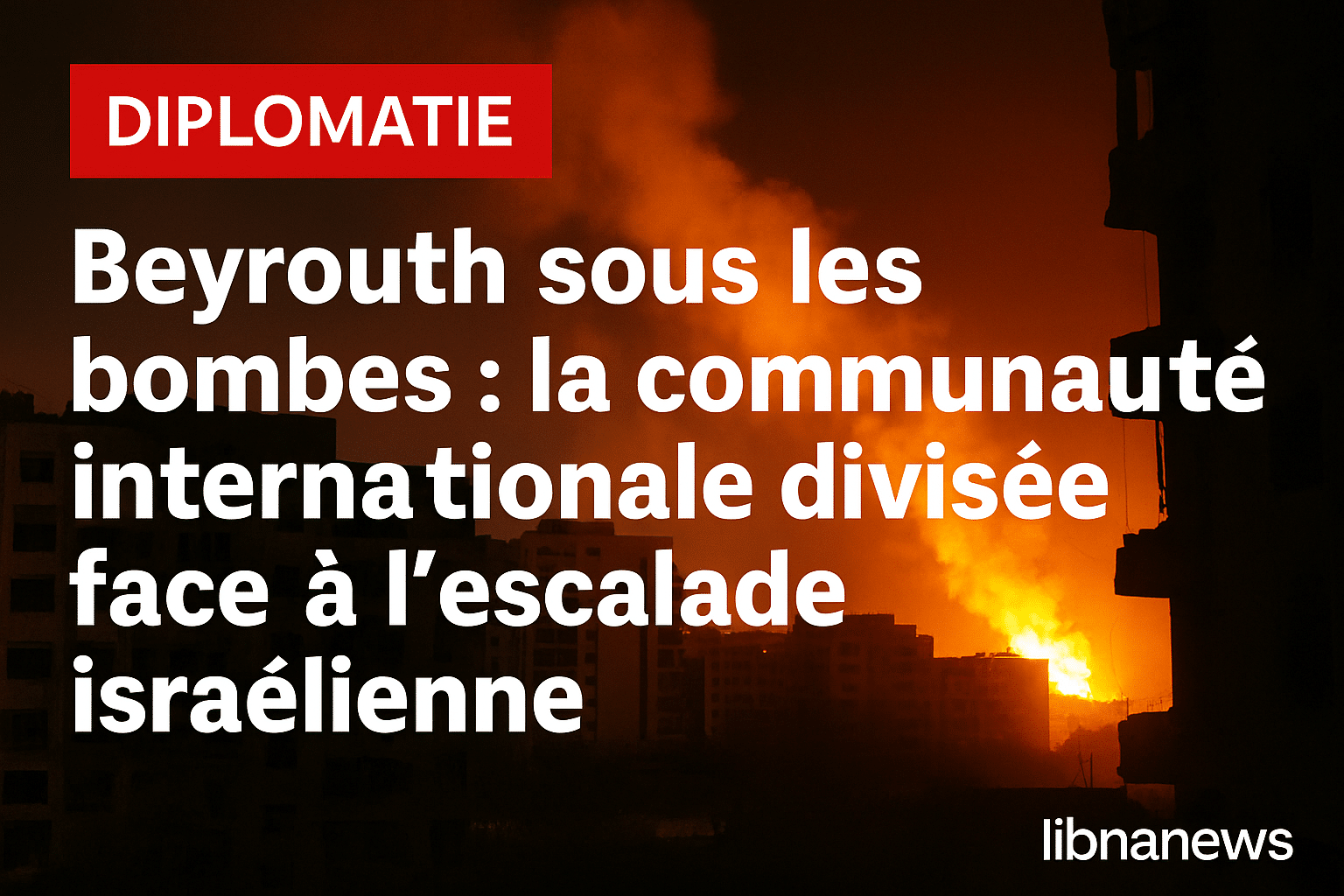 Beyrouth sous les bombes : la communauté internationale divisée face à l’escalade israélienne Beyrouth sous les bombes : la communauté internationale divisée face à l’escalade israélienne