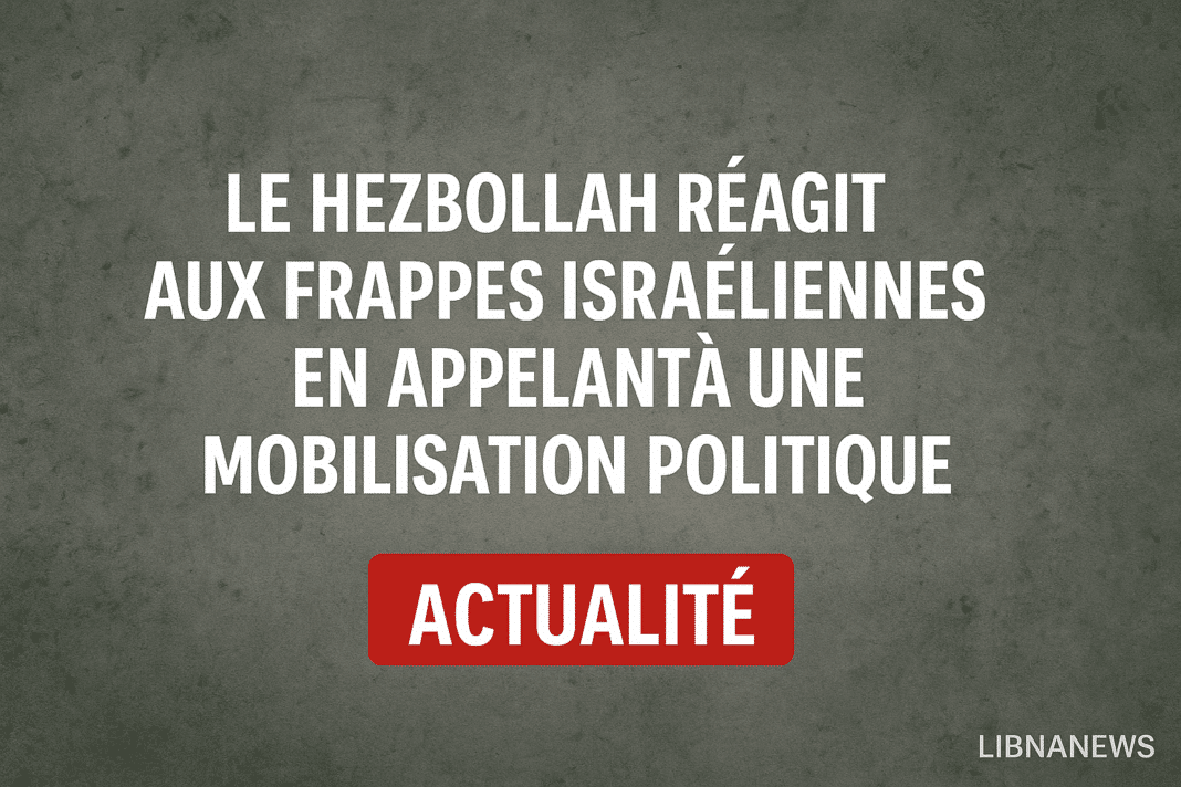Le Hezbollah réagit aux frappes israéliennes en appelant à une mobilisation politique