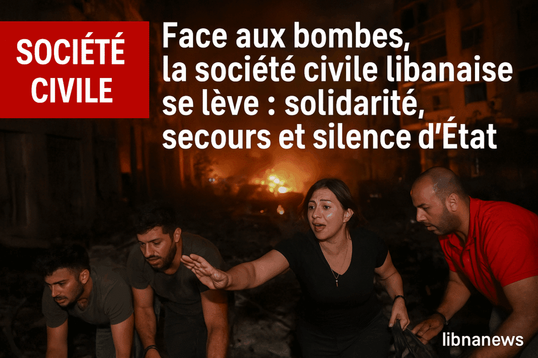 Face aux bombes, la société civile libanaise se lève : solidarité, secours et silence d’État