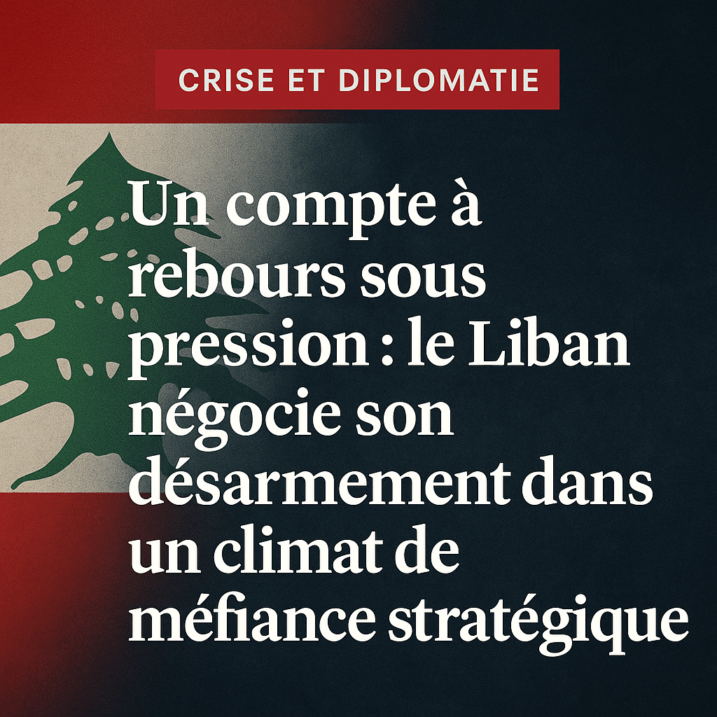Un compte à rebours sous pression : le Liban négocie son désarmement dans un climat de méfiance stratégique