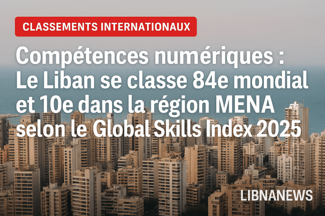 Compétences numériques : Le Liban se classe 84e mondial et 10e dans la région MENA selon le Global Skills Index 2025