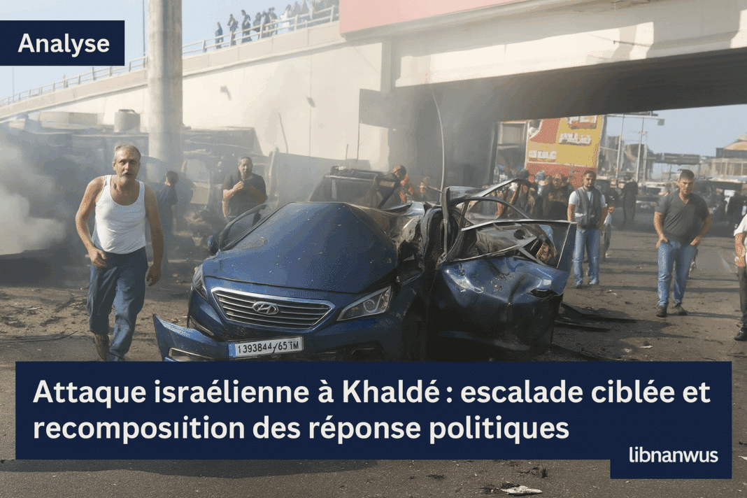Attaque israélienne à Khaldé : escalade ciblée et recomposition des réponses politiques