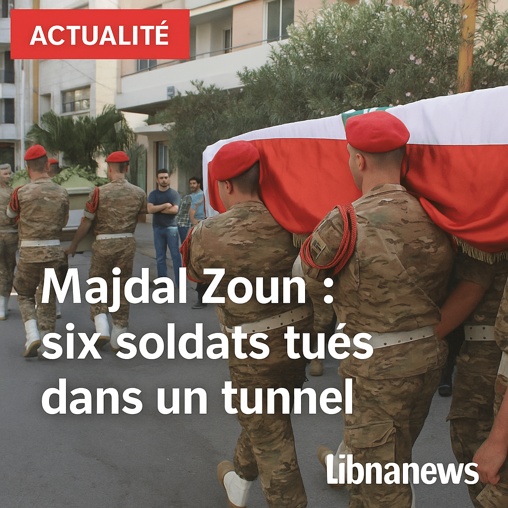 Majdal Zoun : six soldats tués dans un tunnel — ce que l’on sait