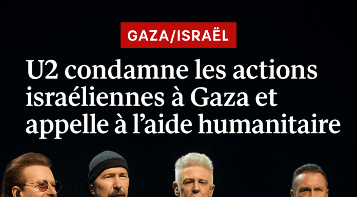 U2 condamne les actions israéliennes à Gaza et appelle à l’aide humanitaire