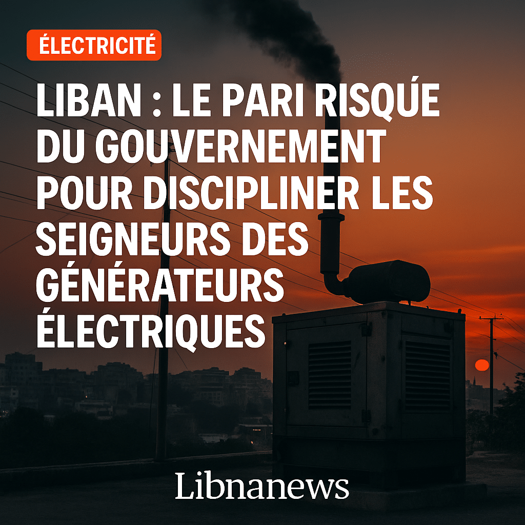 Liban : le pari risqué du gouvernement pour discipliner les seigneurs des générateurs électriques Liban : le pari risqué du gouvernement pour discipliner les seigneurs des générateurs électriques