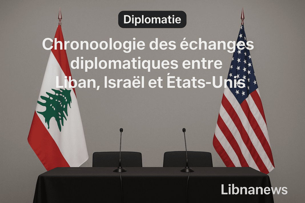 Chronologie des échanges diplomatiques entre Liban, Israël et États-Unis