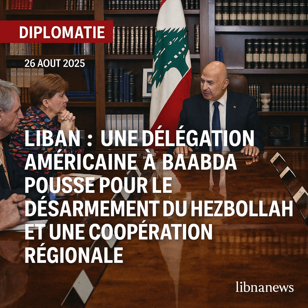 Liban : Une délégation américaine à Baabda pousse pour le désarmement du Hezbollah et une coopération régionale