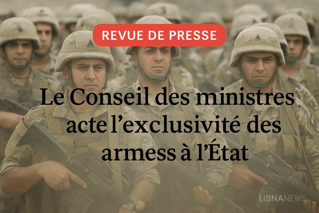Revue de presse du 07/08/25: Le Conseil des ministres acte l’exclusivité des armes à l’État