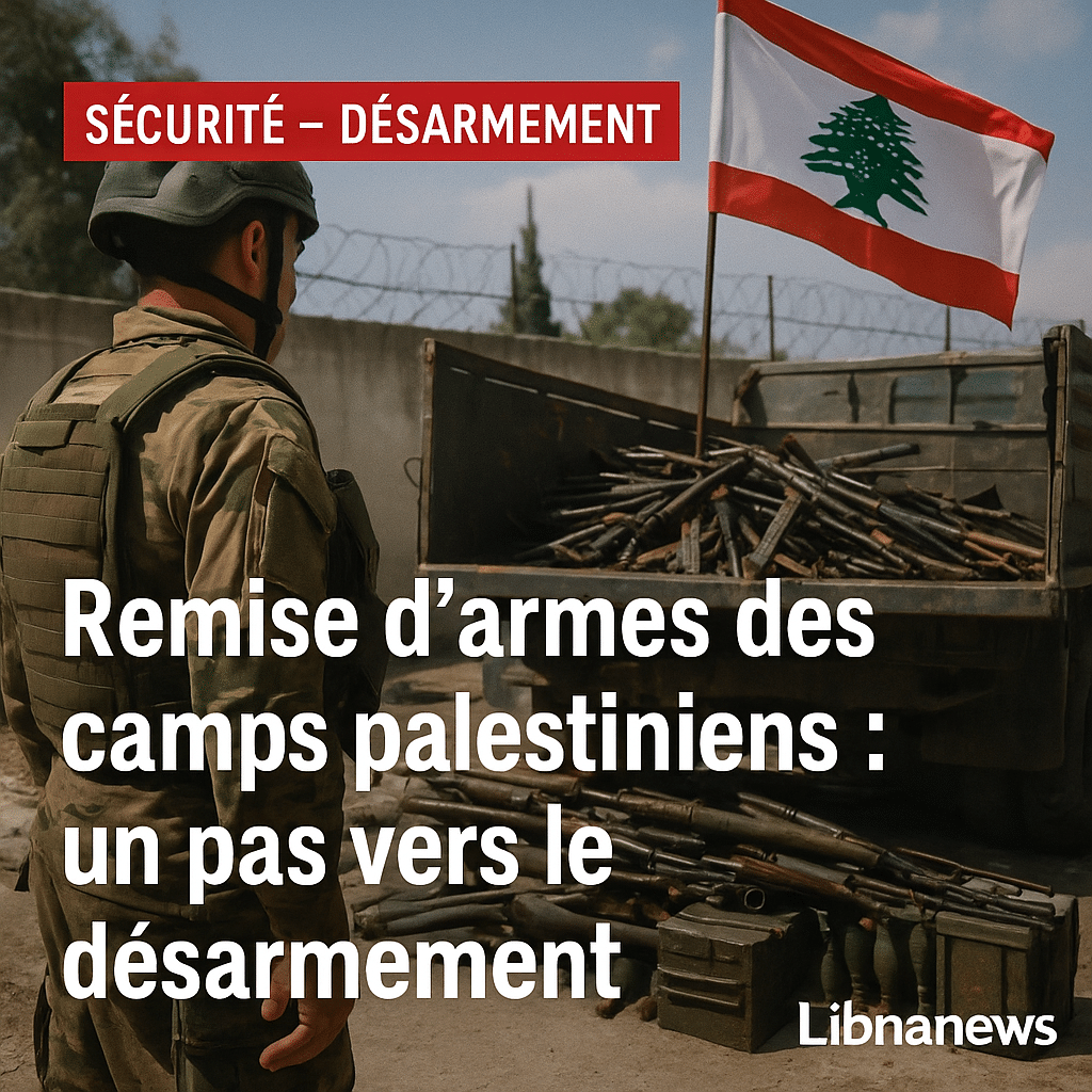 Remise d’armes des camps d’Ain al-Hilweh et al-Beddawi : un pas vers le désarmement au Liban Remise d’armes des camps d’Ain al-Hilweh et al-Beddawi : un pas vers le désarmement au Liban
