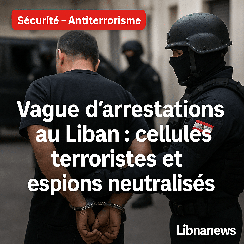 Vague d’arrestations au Liban : cellules terroristes et agents d’espionnage neutralisés