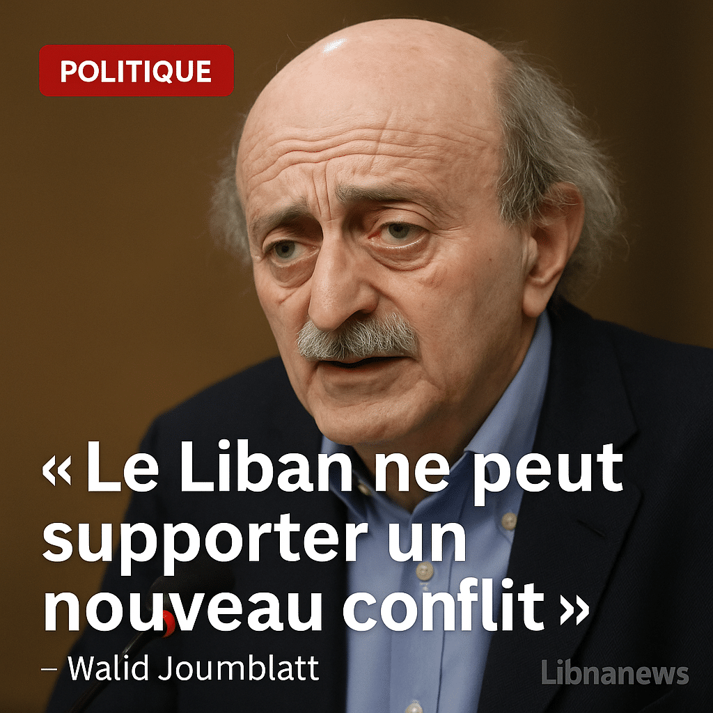 Walid Joumblatt appelle à la retenue dans un contexte de tensions croissantes au Liban (2 septembre 2025) Walid Joumblatt appelle à la retenue dans un contexte de tensions croissantes au Liban (2 septembre 2025)