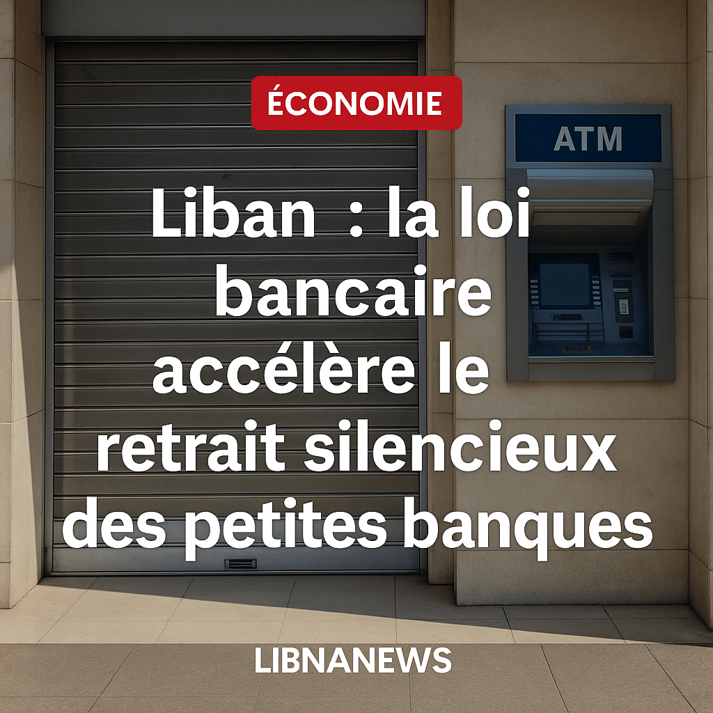 Liban : la loi du 31 juillet 2025 accélère le retrait silencieux des petites banques, aggravant l’incertitude des déposants