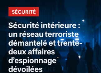 Sécurité intérieure : un réseau terroriste démantelé et trente-deux affaires d’espionnage dévoilées