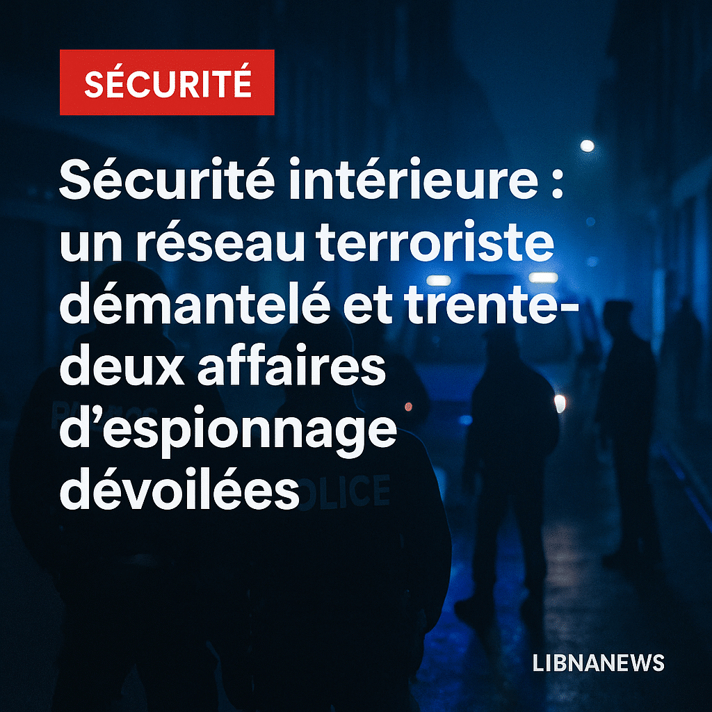 Sécurité intérieure : un réseau terroriste démantelé et trente-deux affaires d’espionnage dévoilées