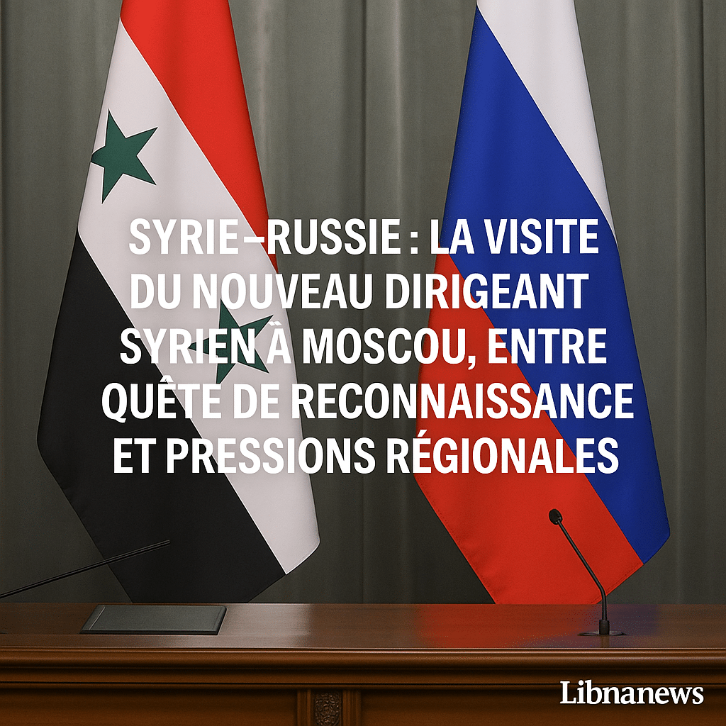 Syrie–Russie : la visite du nouveau dirigeant syrien à Moscou, entre quête de reconnaissance, menaces turques et israéliennes, et retombées pour le Liban