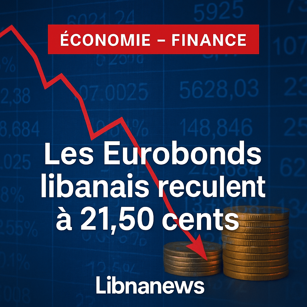 Les Eurobonds libanais reculent à 21,50 cents le dollar au 3 octobre 2025