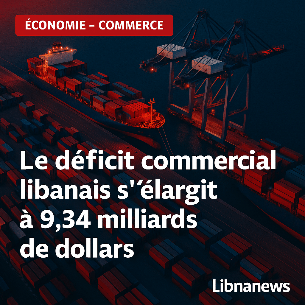 Le déficit commercial libanais s’élargit de 12,4% à 9,34 milliards de dollars sur les sept premiers mois de 2025 selon les douanes