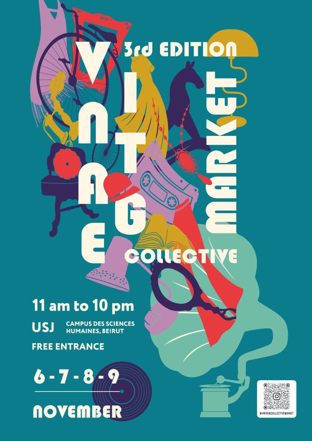 USJ, Campus des Sciences Humaines accueille la 3e édition du Vintage Collective Market : un rendez- vous rétro et tendance !