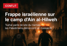 Frappe israélienne sur le camp d’Ain al-Hilweh : Tsahal cible un site d’entraînement du Hamas, les Palestiniens dénoncent un massacre Frappe israélienne sur le camp d’Ain al-Hilweh : Tsahal cible un site d’entraînement du Hamas, les Palestiniens dénoncent un massacre
