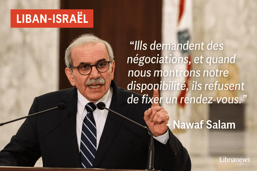 Le Premier ministre libanais Nawaf Salam réaffirme la disponibilité pour des négociations avec Israël malgré les agressions persistantes