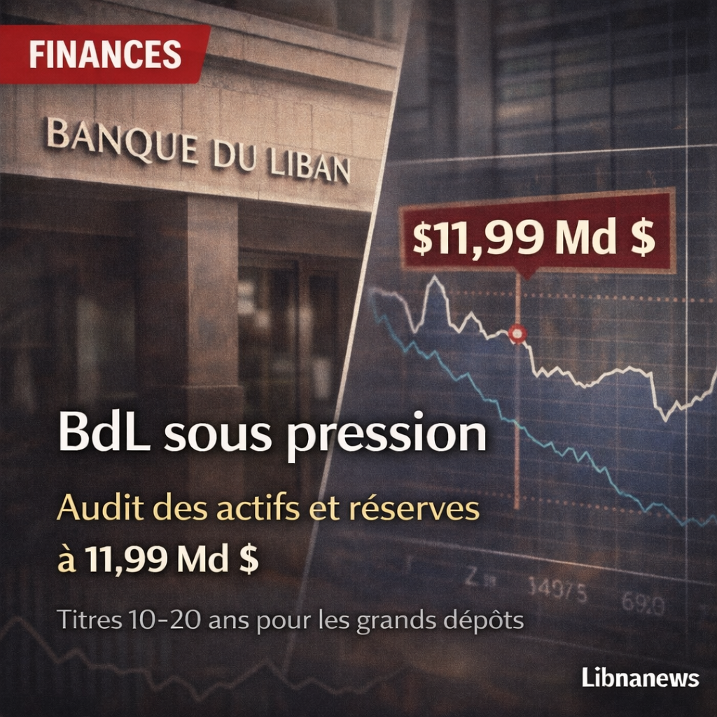 La Banque du Liban sous pression : évaluation des actifs et réserves à 11,99 milliards de dollars brute et beaucoup moins en net