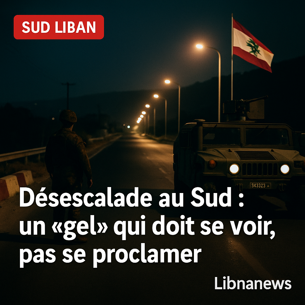Désescalade au Sud : un « gel » qui doit se voir, pas se proclamer Désescalade au Sud : un « gel » qui doit se voir, pas se proclamer