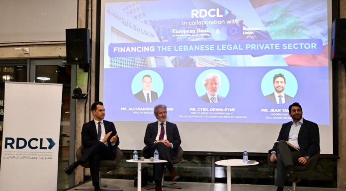Le RDCL organise un séminaire pour renforcer les mécanismes de conseil et de financement du secteur privé légal au Liban, en coopération avec l’UE et la BERD