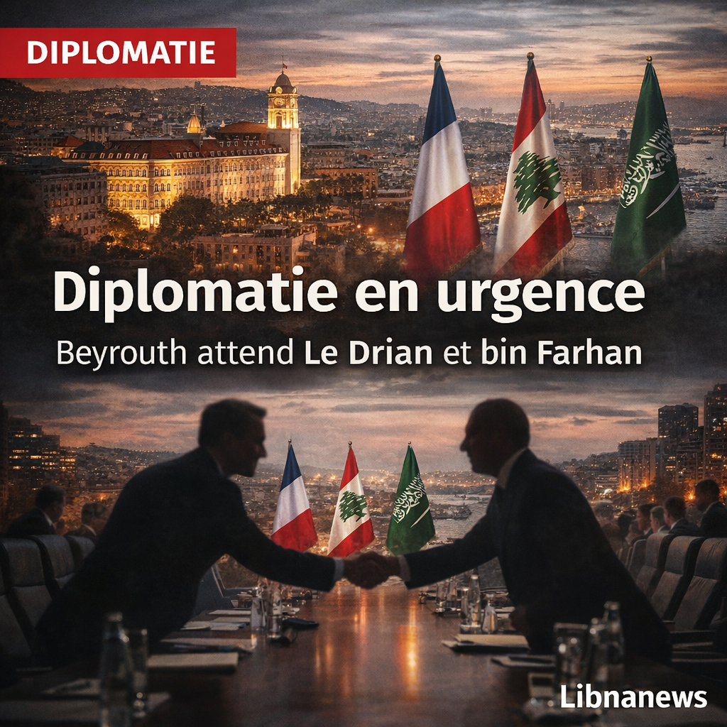 Diplomatie en urgence: la semaine où Beyrouth attend Jean-Yves Le Drian et Yazid bin Farhan Diplomatie en urgence: la semaine où Beyrouth attend Jean-Yves Le Drian et Yazid bin Farhan